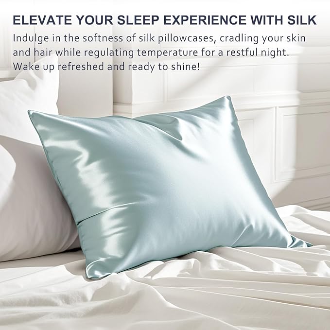 Ravmix Silk Pillow Cases with Zipper, 21momme Mulberry Silk Pillowcase - Image 4