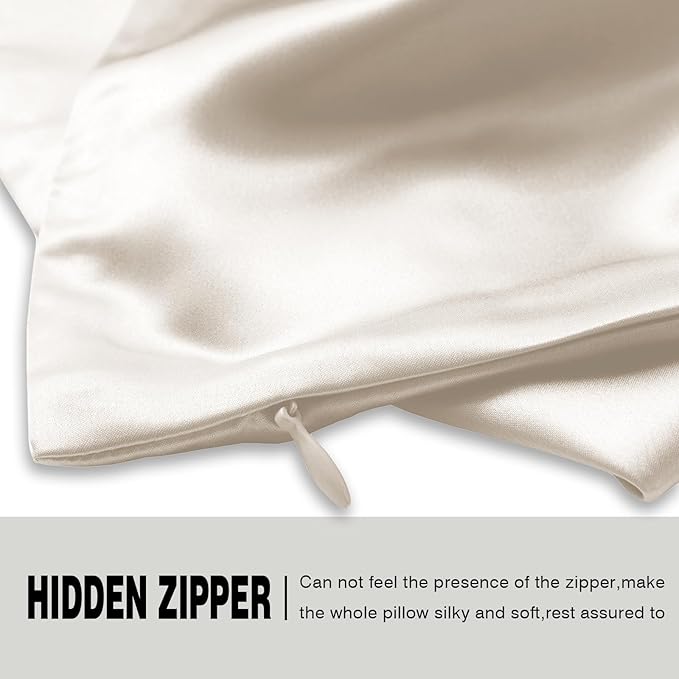 Silk Pillow Cases 2 Pack, Soft Breathable and Sliky Standard Size Pillow Cases - Image 4