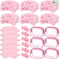 Hoteam 24 Pcs Spa Party Favors Supplies 6 Spa Headband 6 Plush Sleep Eye Mask 6 by Hoteam