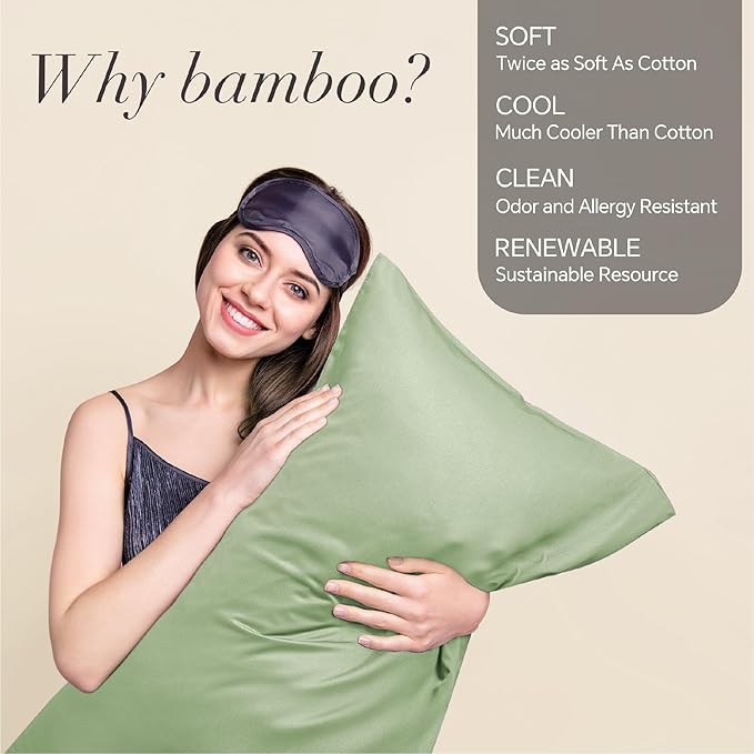 BEDELITE King Size Pillow Cases Set of 2, Rayon Derived from Bamboo, Cooling - Image 2