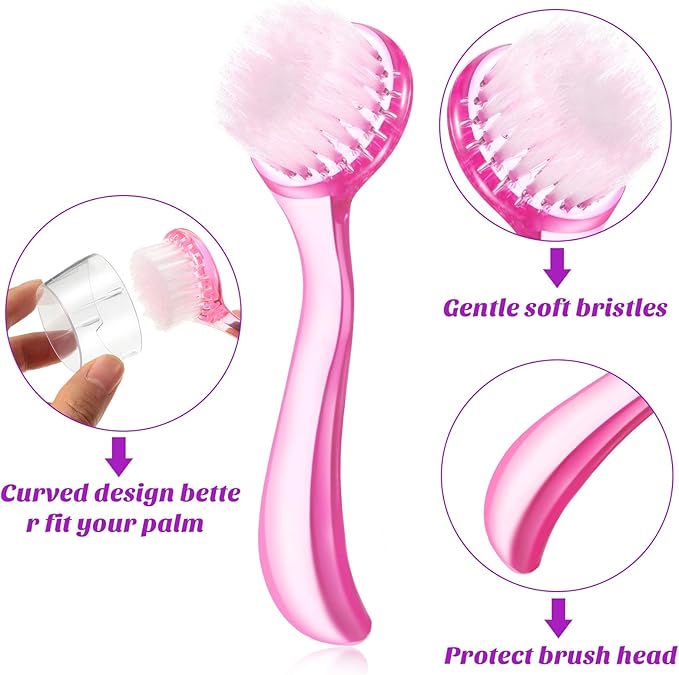 6 Pieces Facial Cleansing Brush Soft Bristle Facial Scrub Exfoliating Brush - Image 3