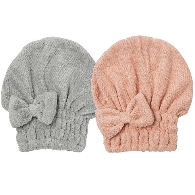 M-bestl Microfiber Hair Towel, Hair Towel Cap, Absorbent Hair Turban Towel - Image 2