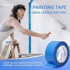 SEBETOW Blue Painters Tape 2 Inch Bulk - Blue Tape for Painting Automotive Walls Packing Removable NO Residue, Paint for Indoors & Outdoors, 2 Inches x 55 Yards x 5 Rolls