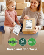 MUNBYN 4"x6" Direct Thermal Shipping Labels, Commercial Grade Permanent Adhesive Fanfold Mailing Postage Label Paper for Thermal Printers and Packages, 220 Sheets per Stack