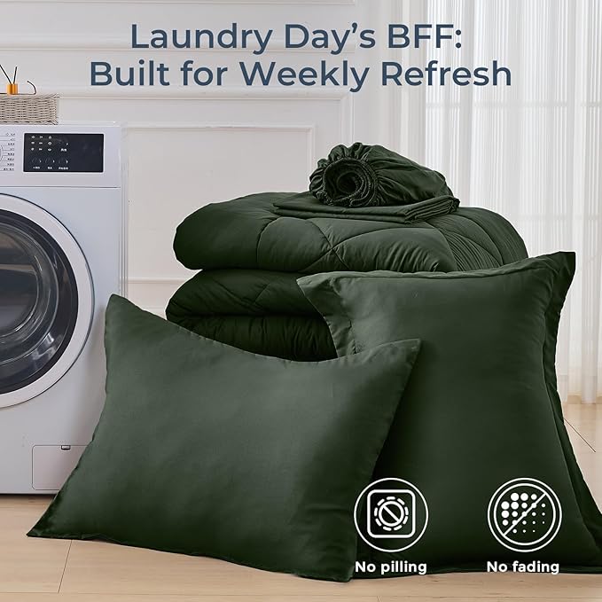 HEVUMYI Army Green Twin Comforter Set - Image 7