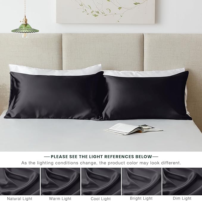 Love's cabin Satin Pillowcase Set of 2 Standard Size 20x26, Cooling Pillow - Image 6
