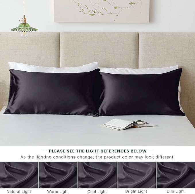 Love's cabin Satin Pillowcase Set of 2 King Size 20x36, Cooling Pillow Covers - Image 6