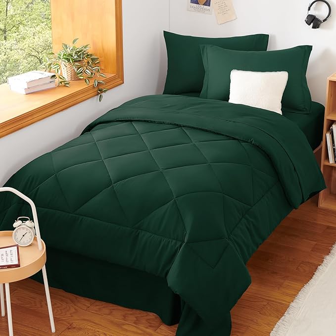 CozyLux Twin XL Comforter Set Emerald Green - Image 7