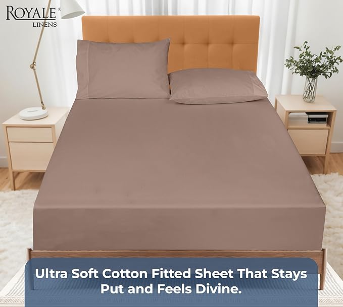 Royale Linens 100% Organic Cotton Fitted Sheet - Image 5