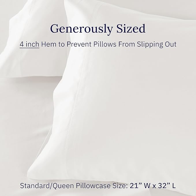 California Design Den Luxuriously Soft 100% Cotton Pillowcases Queen Size Set - Image 5