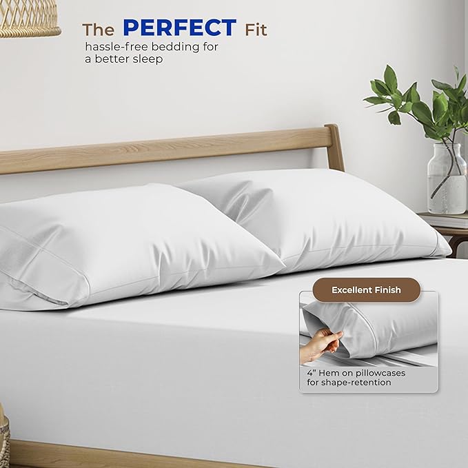 Thread Spread 100% Egyptian Cotton King Size Pillow Cases Set of 2 - Image 4