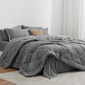 Love's cabin Queen Comforter Set Grey, 7 Pieces Queen Bed in a Bag, All Season by Lovescabin