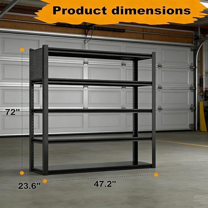 PLMFJQK 2 Sets Storage Shelves with Pegboard,72“*48" Wide 24”Heavy Duty Garage Shelving Units and Storage,Metal Shelving Adjustable Shelves,Garage Storage Rack,Industrial Utility Organization