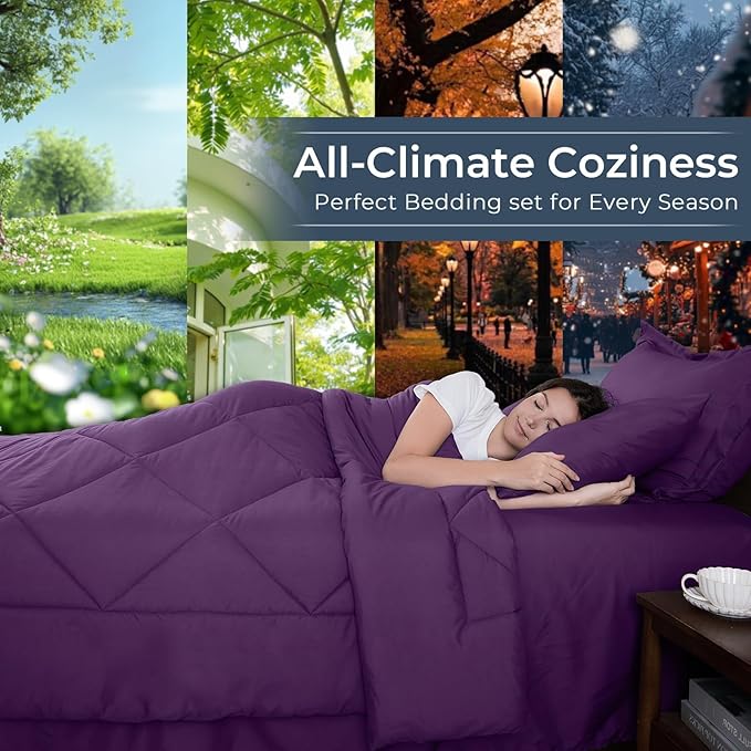 HEVUMYI Grape Purple Twin Comforter Set - Image 3