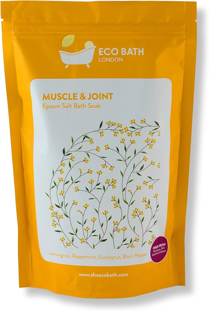 Eco Bath London Muscle & Joint Epsom Salt Bath Soak – Pouch 2.2 LB | Made in UK by EcoBathLondon