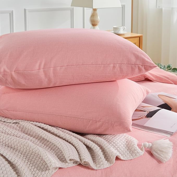 NEXHOME PRO Duvet Cover Full 100% Washed Cotton, Organic Natural Linen Like - Image 5