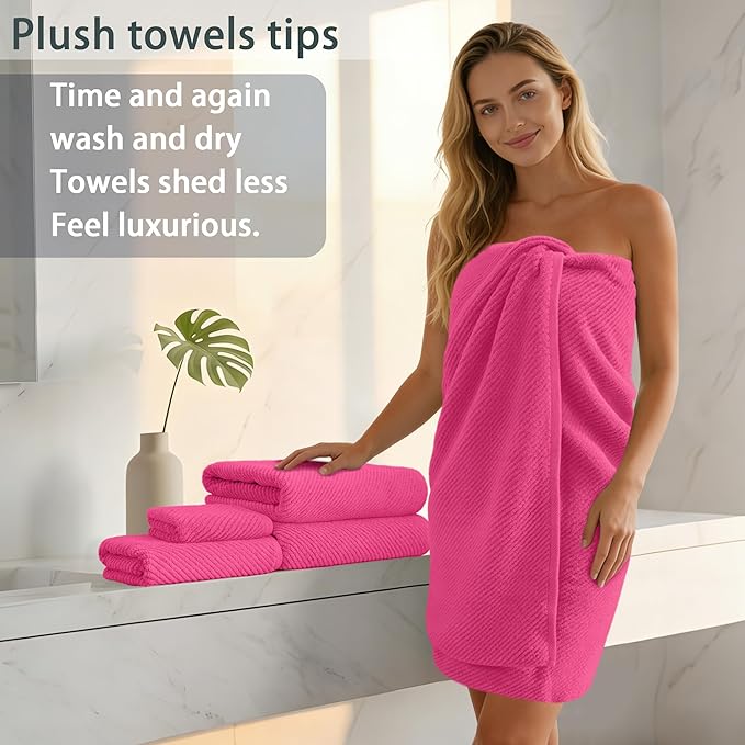 Hot Pink Bath Towels - Image 3