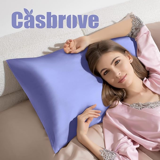 Silk Pillow Cases 2 Pack Mulberry Silk Pillow Cases Soft Breathable Both Sided - Image 3