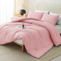 CozyLux Queen Comforter Set Pink, 3 Pieces Solid Comforters Queen Size by CozyLux