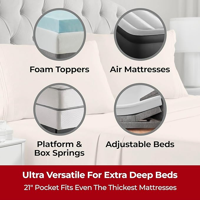 Mellanni Extra Deep King Sheets - Image 2