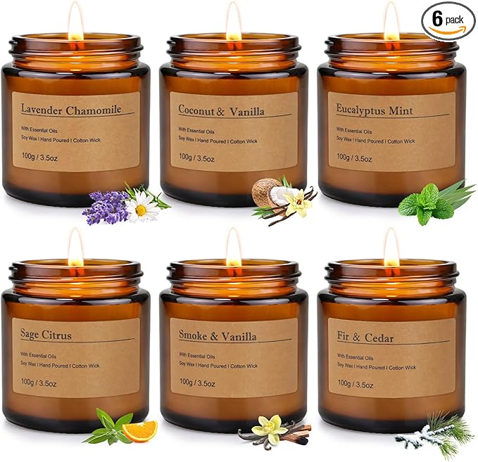 6-Pack Scented Candles for Home, 3.5 Oz Soy Wax Candles Gift Set by Unknown