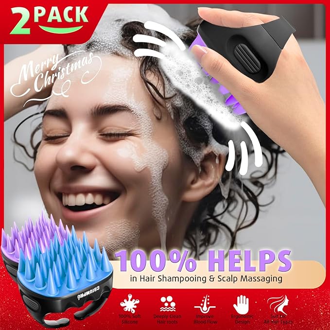 Cbiumpro 2-Pack Scalp Massager Shampoo Brush, Ultra Soft Silicone Scalp - Image 3