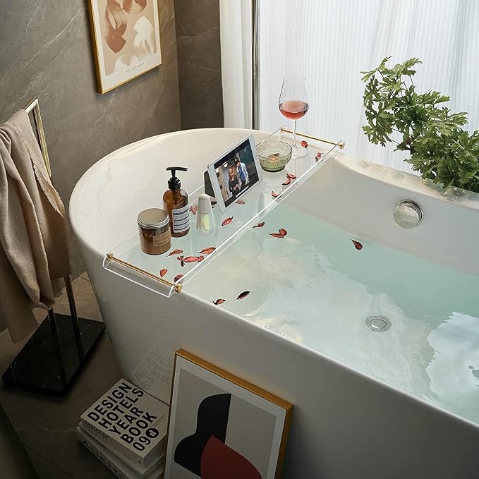 Bathtub Caddy Tray for Luxury Bathroom Bath tub Table Caddy Tray Shelf for by MUYEDRAIN