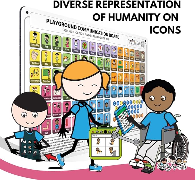 Weather-Proof Aluminum School Playground Communication Board for Autism - Outdoor Inclusive Communication Aid, Lightweight & Durable for Autism & Inclusive Play