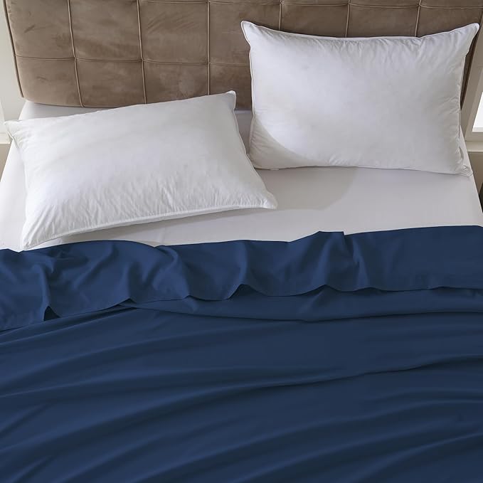 ZPECC Twin Flat Sheet Only 1 Pack, Durable Navy Top Bed Sheets Hypoallergenic - Image 7