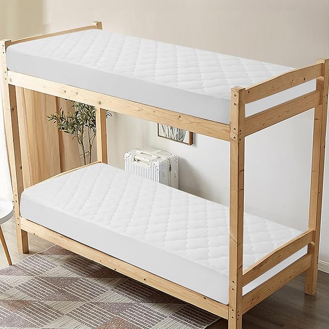 SPRINGSPIRIT Waterproof 2 Pack Cot Mattress Pad/Topper 30'' x 75'', Breathable - Image 6