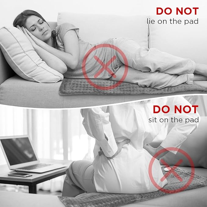 NOWWISH Heating Pad for Back Pain Relief & Period Cramps, 33x17 Inches Large - Image 7
