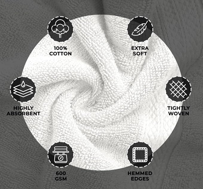 Avalon Towels White Bath Towels Set of 4 pcs, 100% Cotton Towel Absorbent and - Image 6