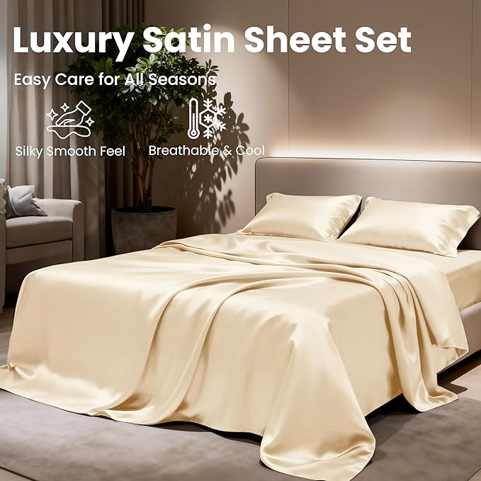 Love's cabin California King Satin Sheet Sets - Image 8