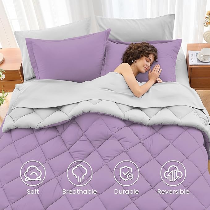 MUXHOMO 5 Pieces Twin XL Comforter Set, Reversible Bed in a Bag Twin XL Size - Image 6