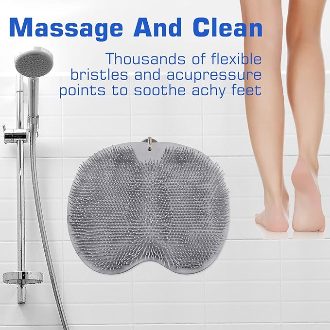 Shower Foot Scrubber Mat Back Washer Exfoliating Bath Wash Pad Wall Mounted - Image 6