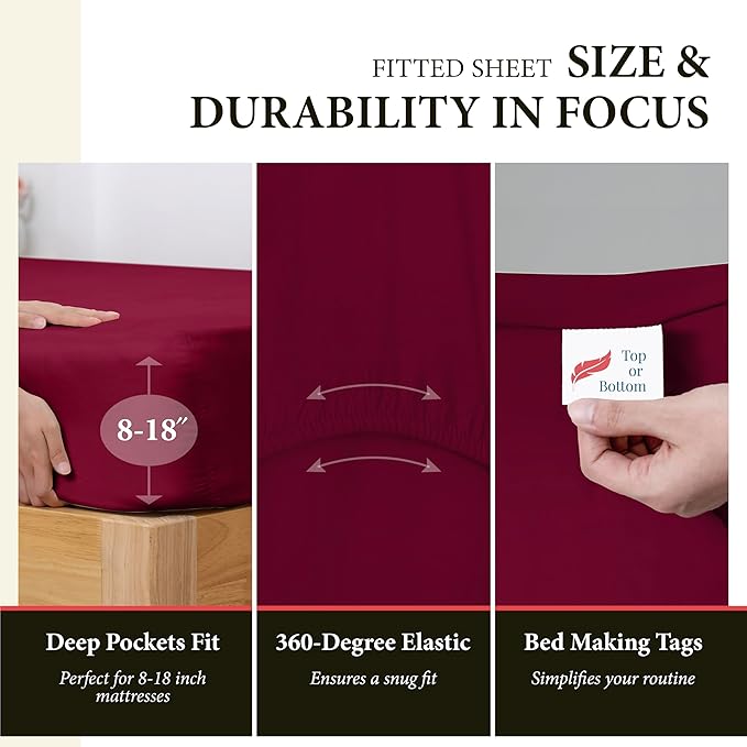 100% Egyptian Cotton Twin Bed Sheets Set - Image 4