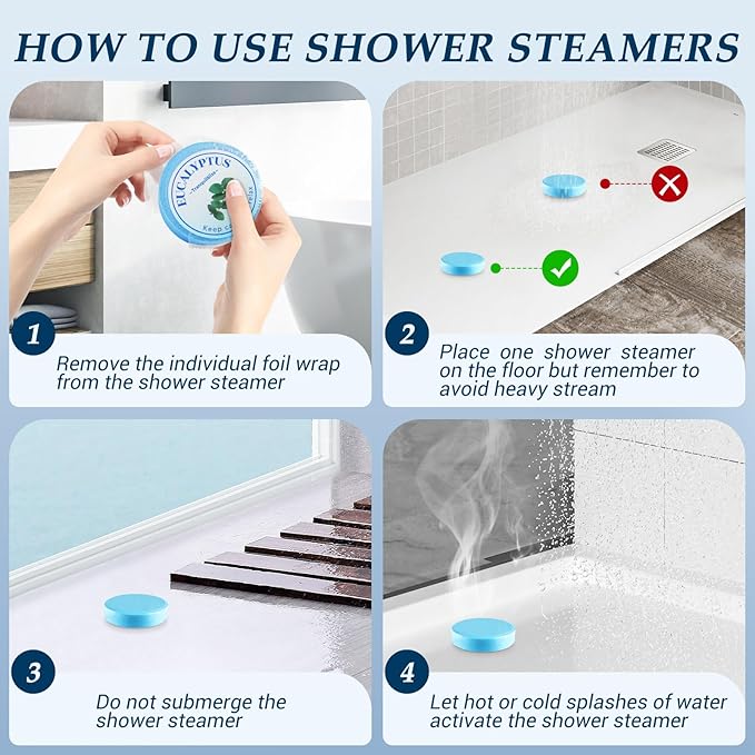 TranquilBliss Shower Steamers, Self Care Relaxation Shower Tablets - Image 3