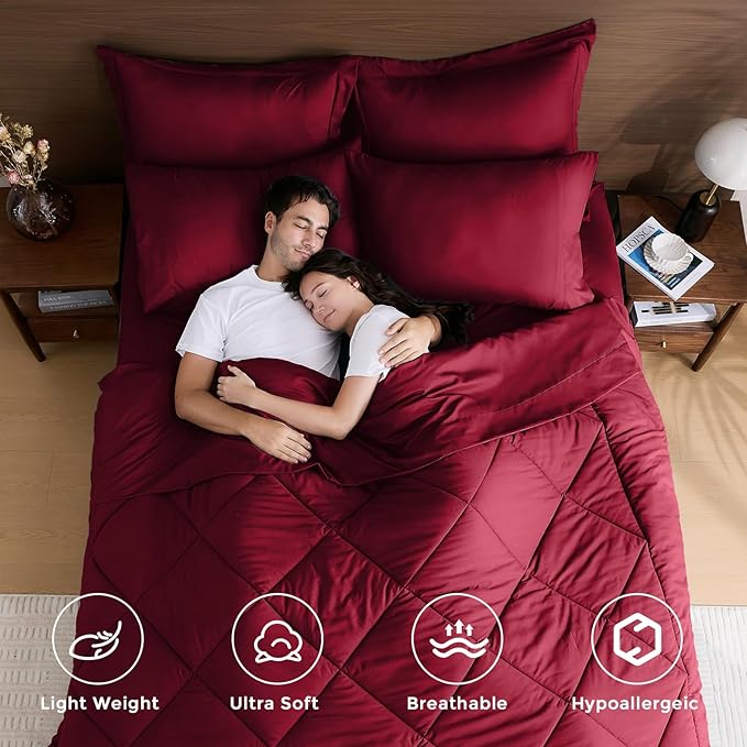 HEVUMYI Red Full Comforter Set - Image 2