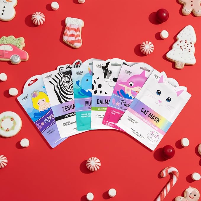 Epielle Character Face Mask Wave & Wild 12 Pack, Fun & Effective Korean Skin - Image 8
