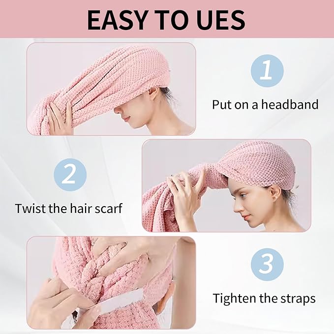 2 PCS Extra Large Hair Towel Wrap - Image 5