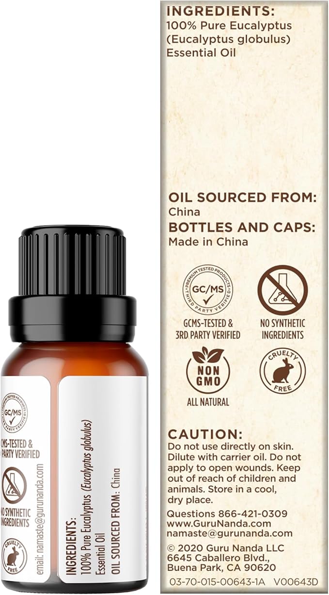 GuruNanda Eucalyptus Essential Oil -100% Pure, Natural and Undiluted - Image 7