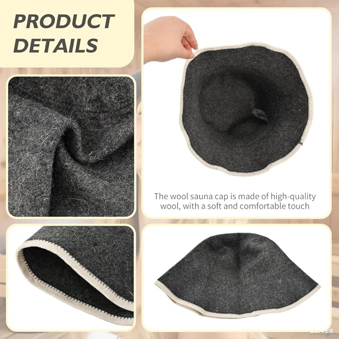 Wool Sauna Hat, Comfortable Soft Felt Wool Cap, Breathable Russian Banya Cap - Image 8