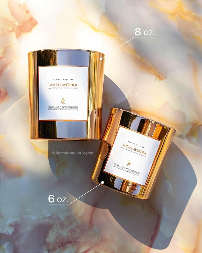 Benevolence LA Wild Lavender Wood Wick Candle | Soy Christmas Scented Candles - Image 4