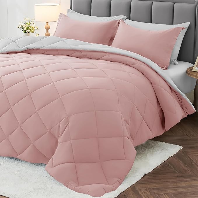 MUXHOMO 7 Pieces King Comforter Set, Reversible Bed in a Bag King Size by MUXHOMO
