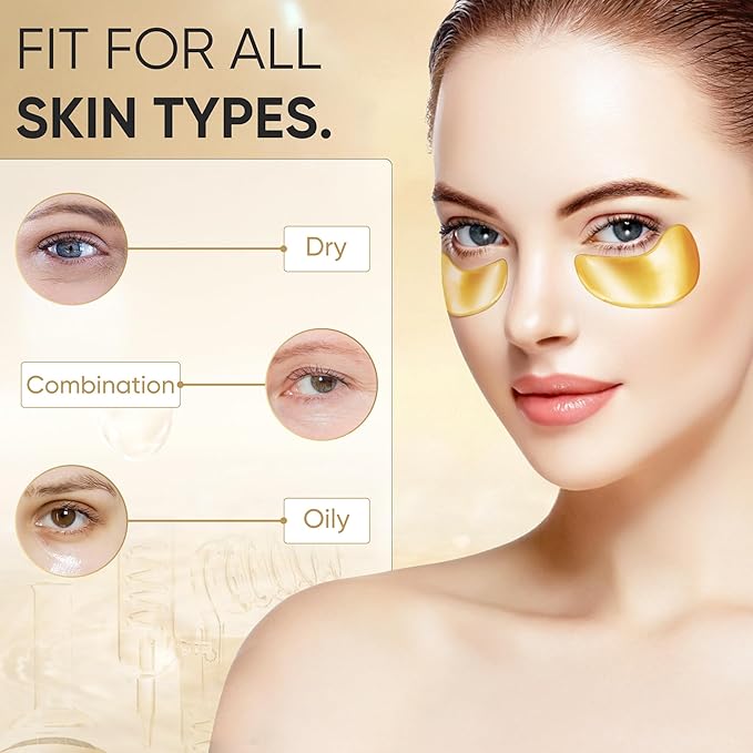 40 Pcs/20 Pairs 24K Gold Eye Mask Collagen Under Eye Mask Patches - Image 5