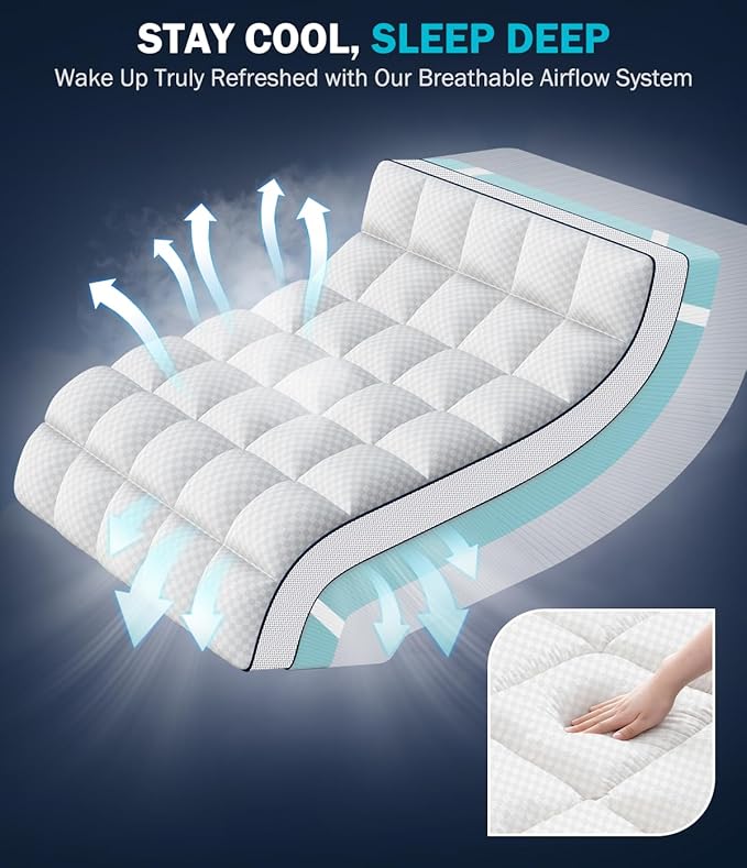 Dual Layer 4 Inch Memory Foam Mattress Topper Twin XL, College Dorm Room - Image 5