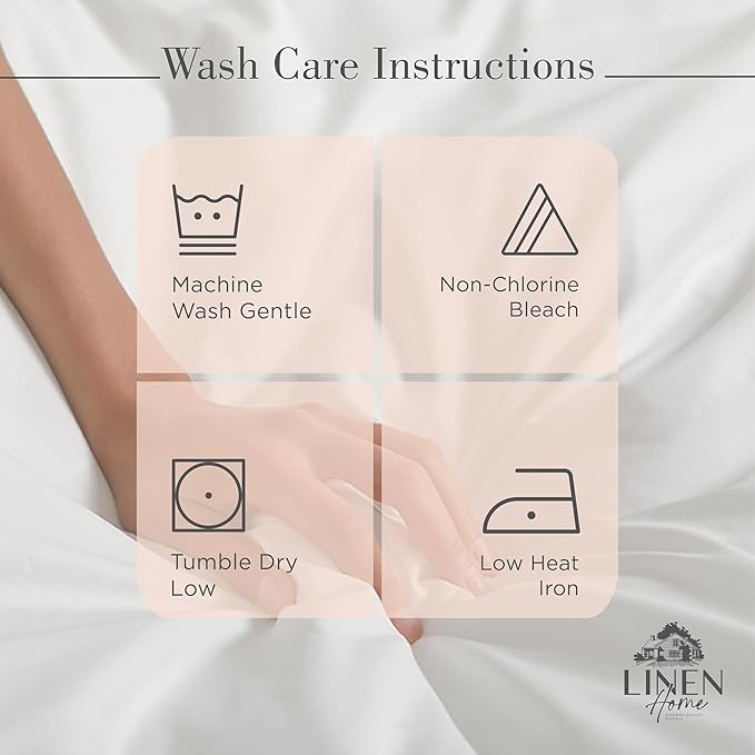 Linen Home 100% Cotton Percale Sheets Twin Size, Tropical Peach, Deep Pocket - Image 5