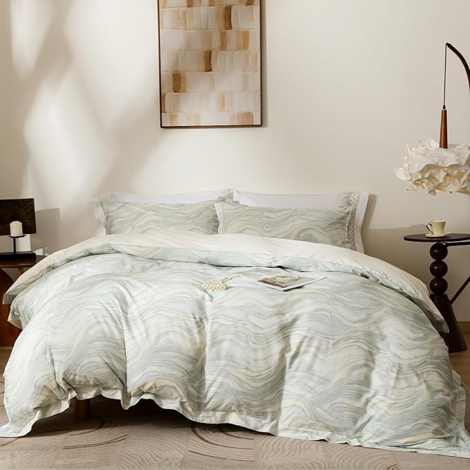 OAITE Duvet Cover Set Twin Size Floral Pattern Ultra Soft 100% Cotton Duvet by OAITE