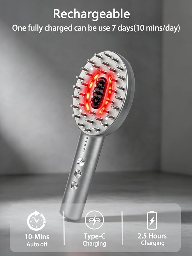 3-in-1 Electric Scalp Massager Brush, Vibrating Scalp Massager Comb - Image 5