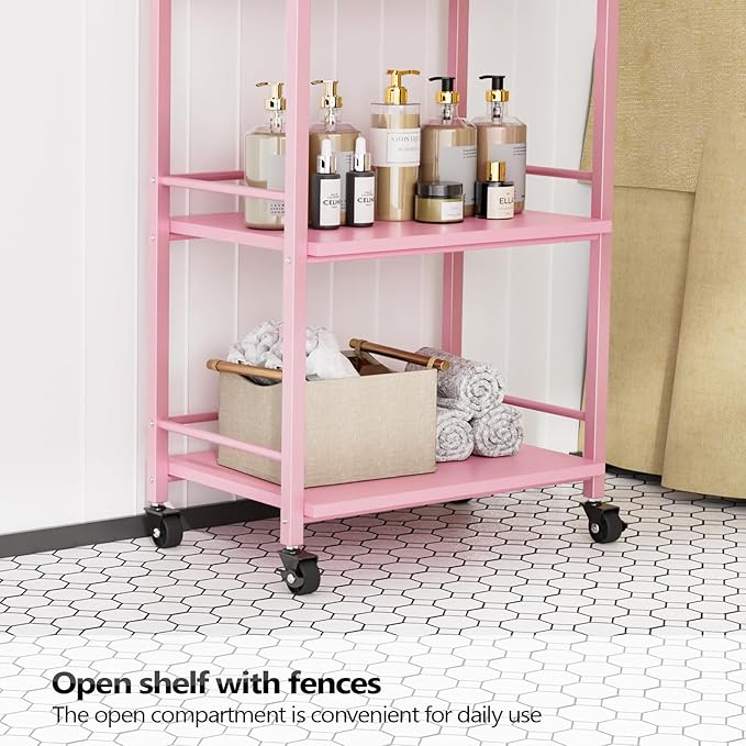 Salon Trolley Cart for Beauty SPA, Wooden Rolling Storage Station, Mobile - Image 8
